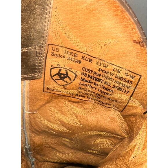 Ariat Heritage Western Boots Size 10 EE Distressed Brown Rodeo Country Cowboy - Picture 7 of 8